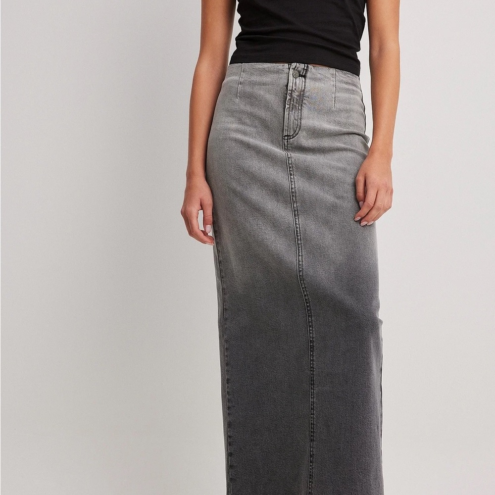 NAKD Gray Ombré Denim Maxi Skirt